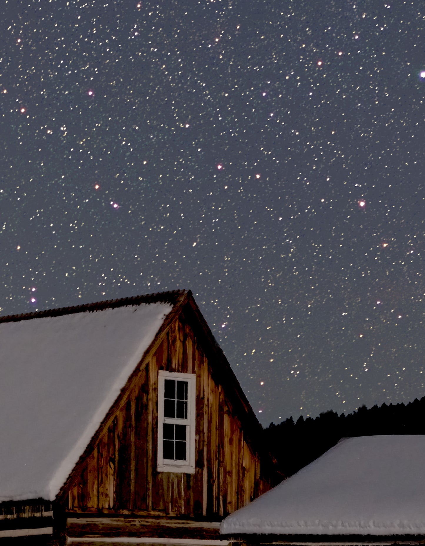 There is wonderful detail in this image that web postings cannot show, so I've included a zoom-in of the homestead upper window as an example. I can imagine children, a century ago, peering through that window at night, lost in awe at the night sky and the beauty surrounding them.