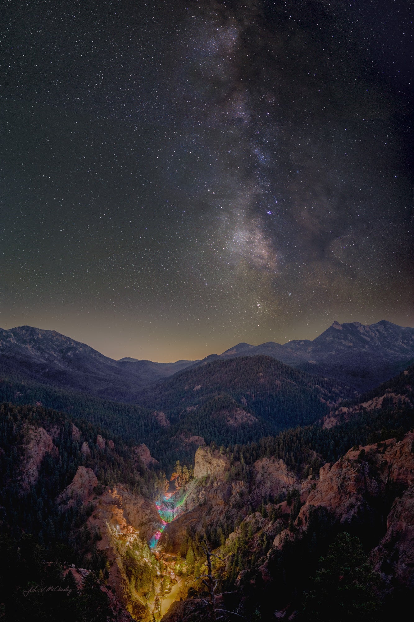 Milky Way over Seven Falls