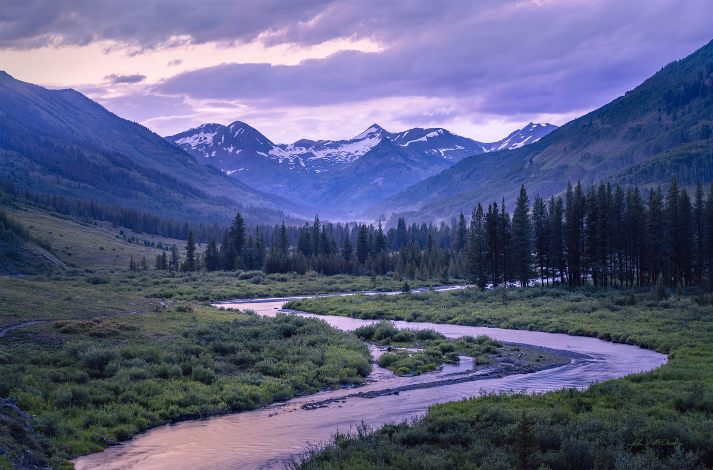Mountain River at Dusk