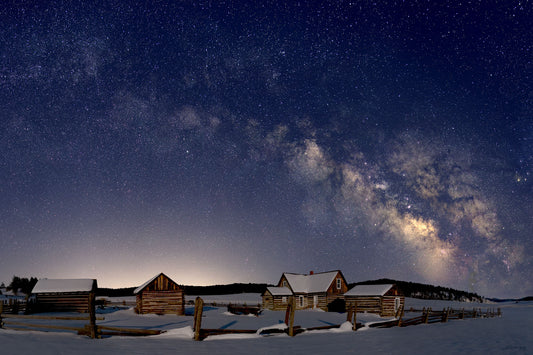 Winter's Moonset on the Hornbeck Homestead (Cropped)