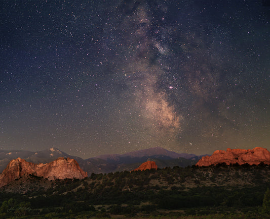 Milky Way over Garden of the Gods and Pikes Peak