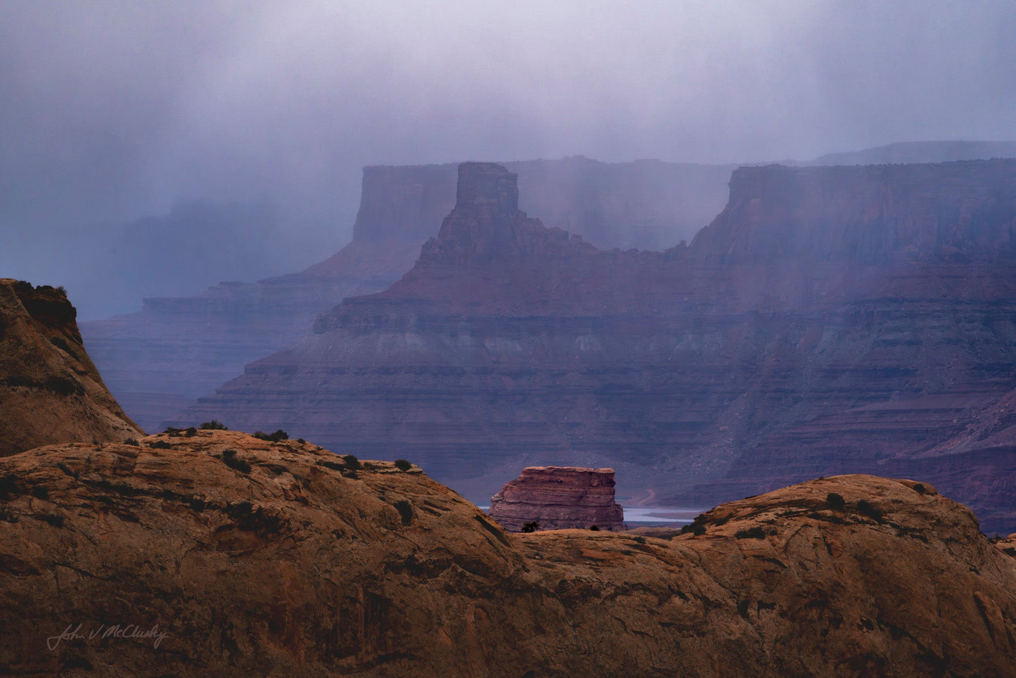 Rainstorm outside Arches NP