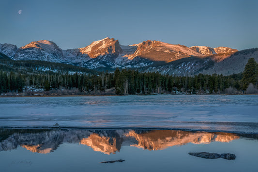 Moon over Sprague Lake