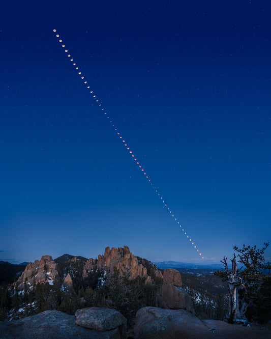 Lunar Eclipse from the Crags